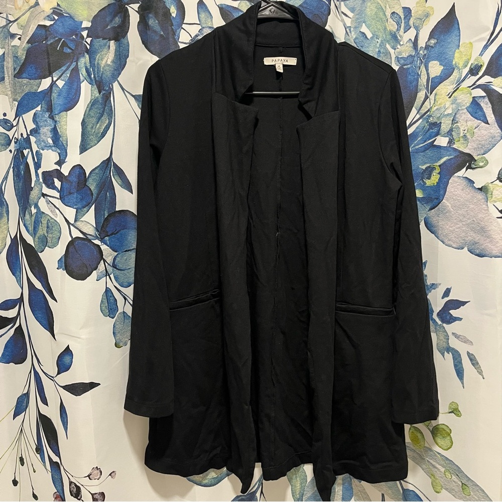 Papaya Women’s Long Black Cardigan Size Medium